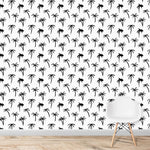MUNKS & ME-Papier Peint Chambre Enfant à Motif Répété - Noa Palme Tropicale - Noir