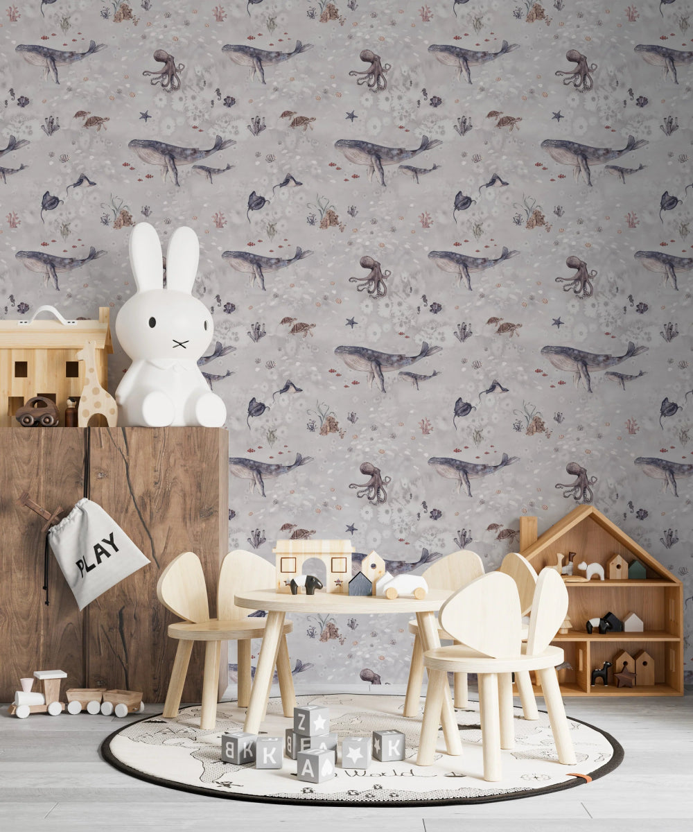 MUNKS & ME-Papier Peint Chambre Enfant à Motif Répété - Ocean Friends