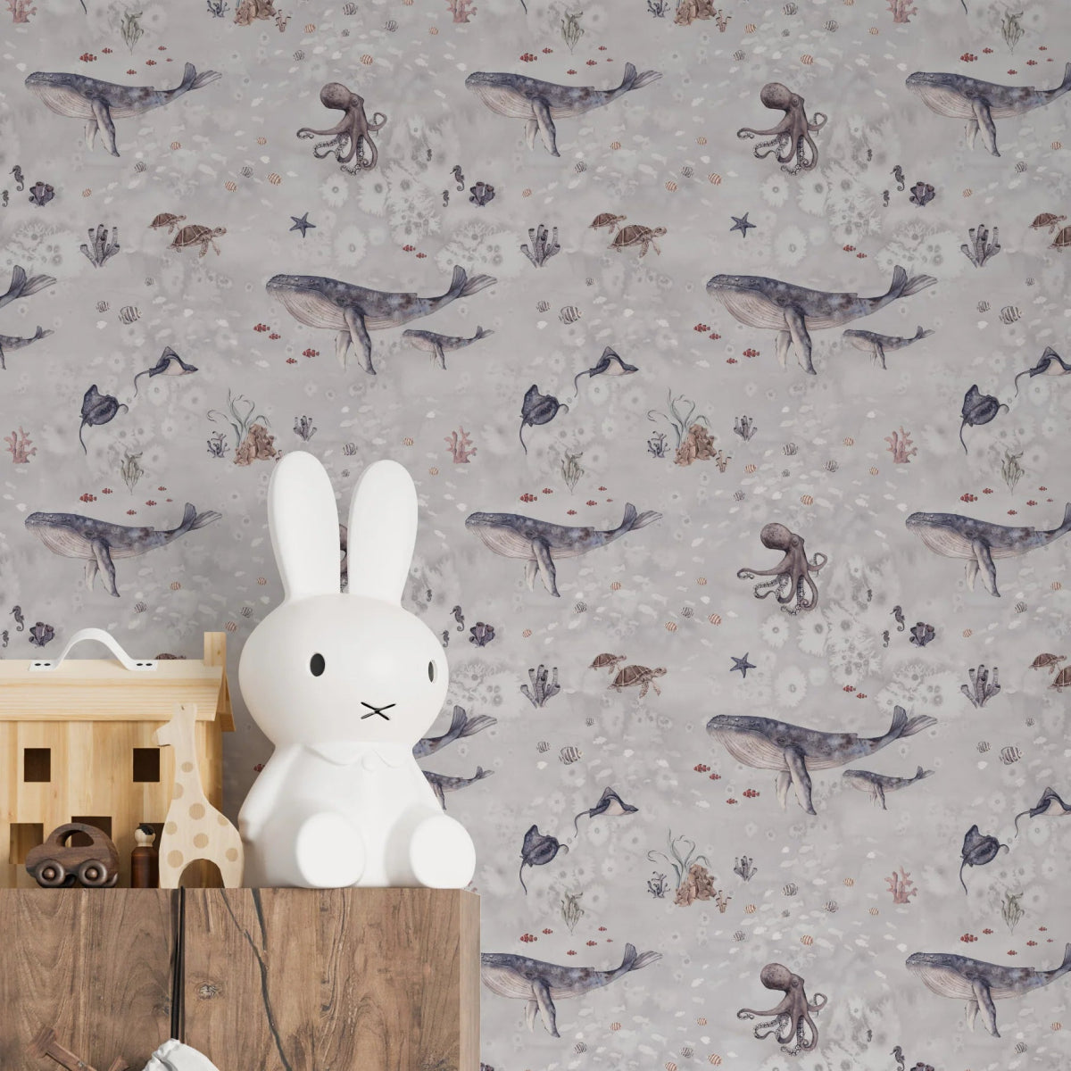 MUNKS & ME-Papier Peint Chambre Enfant à Motif Répété - Ocean Friends