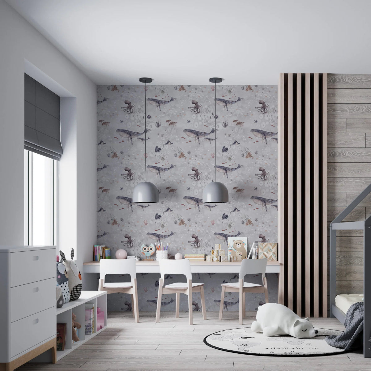 MUNKS & ME-Papier Peint Chambre Enfant à Motif Répété - Ocean Friends