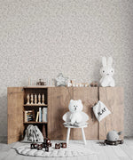MUNKS & ME-Papier Peint Chambre Enfant à Motif Répété - Oiseaux Volants Noisettes