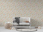 MUNKS & ME-Papier Peint Chambre Enfant à Motif Répété - Oranges Ollies | Bleu