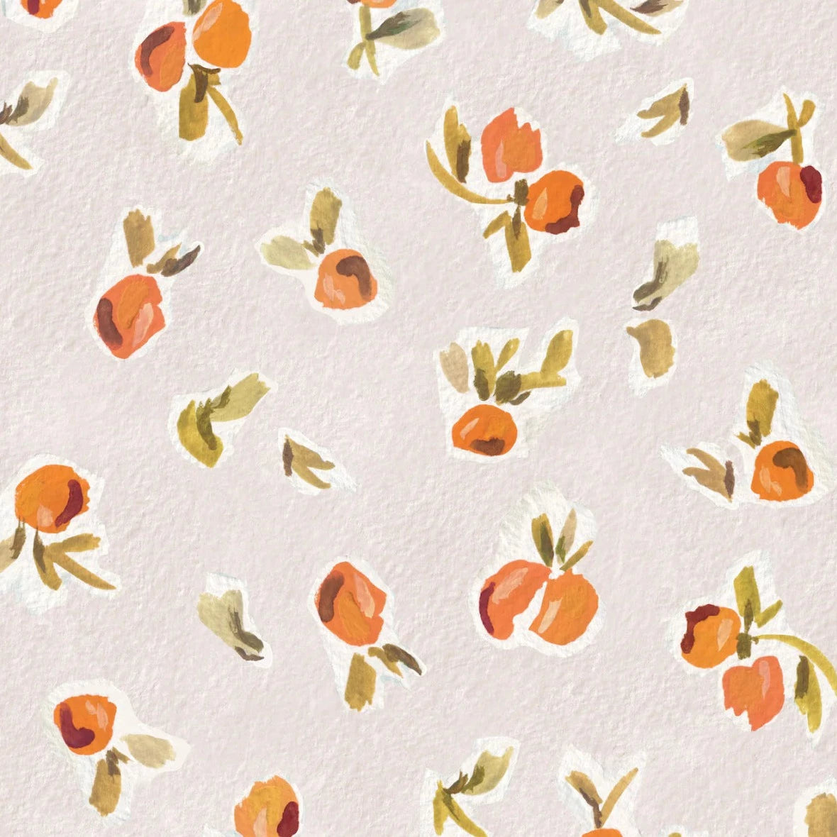 MUNKS & ME-Papier Peint Chambre Enfant à Motif Répété - Oranges Ollies - Rose