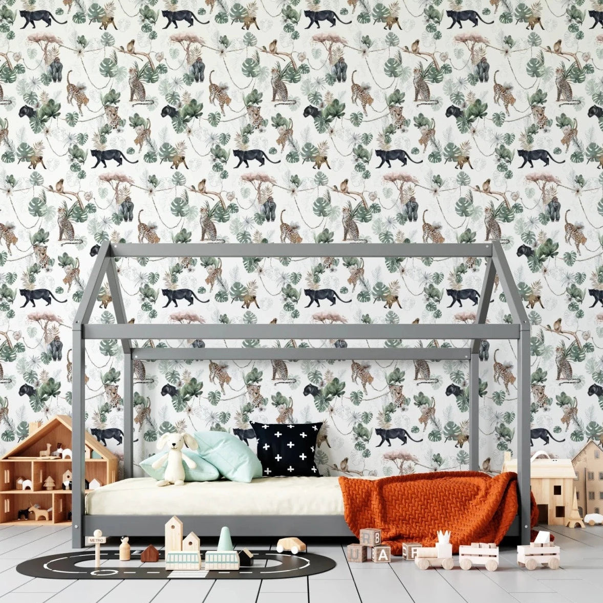 MUNKS & ME-Papier Peint Chambre Enfant à Motif Répété - Paradise Jungle