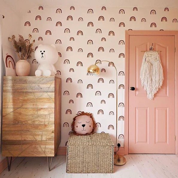 MUNKS & ME-Papier Peint Chambre Enfant à Motif Répété - Raining Rainbows