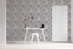 MUNKS & ME-Papier Peint Chambre Enfant à Motif Répété - Rigby Dog - Bleu