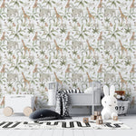 MUNKS & ME-Papier Peint Chambre Enfant à Motif Répété - Safari Africain