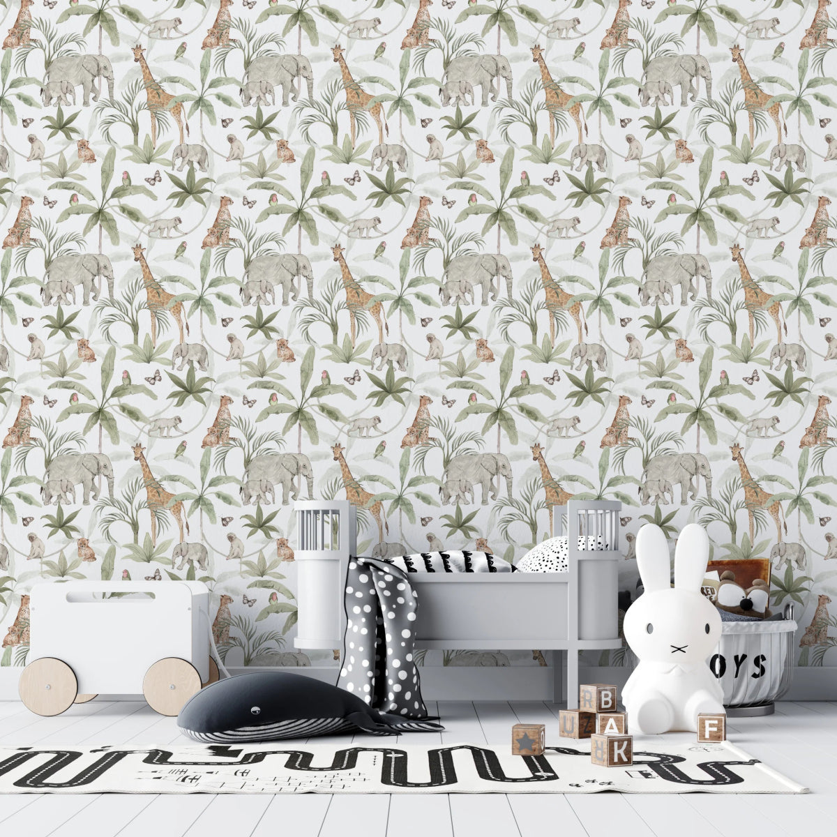 MUNKS & ME-Papier Peint Chambre Enfant à Motif Répété - Safari Africain