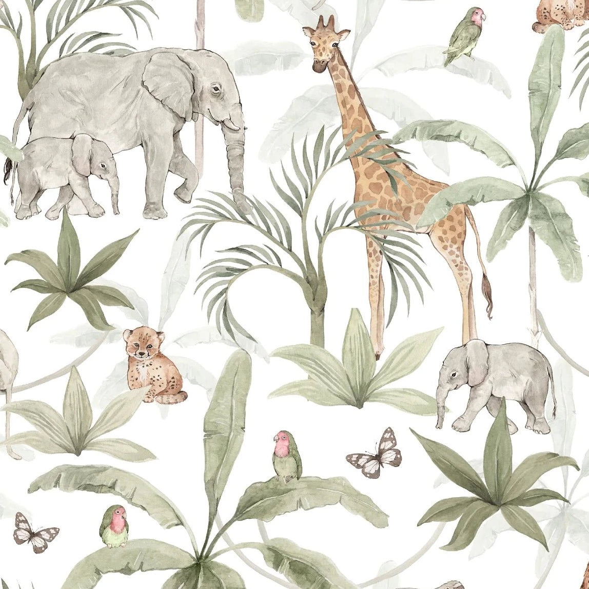 MUNKS & ME-Papier Peint Chambre Enfant à Motif Répété - Safari Africain