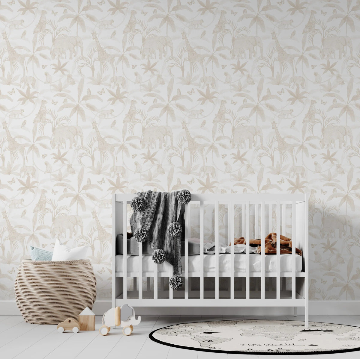 MUNKS & ME-Papier Peint Chambre Enfant à Motif Répété - Safari Africain | Neutre