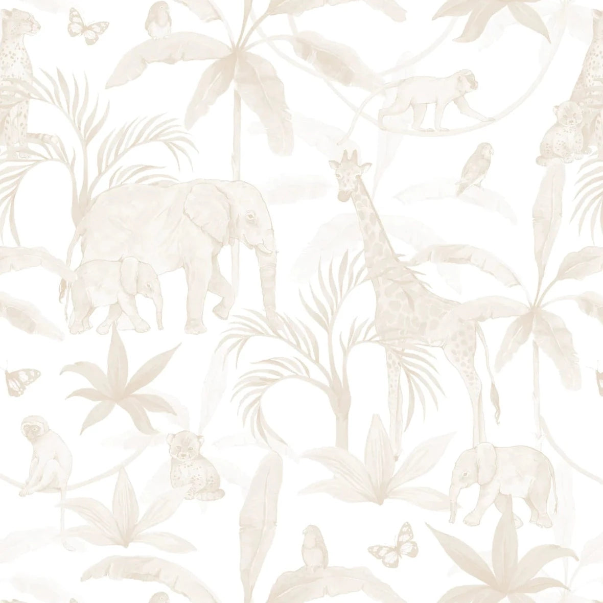 MUNKS & ME-Papier Peint Chambre Enfant à Motif Répété - Safari Africain | Neutre