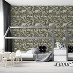 MUNKS & ME-Papier Peint Chambre Enfant à Motif Répété - Safari Africain | Vert