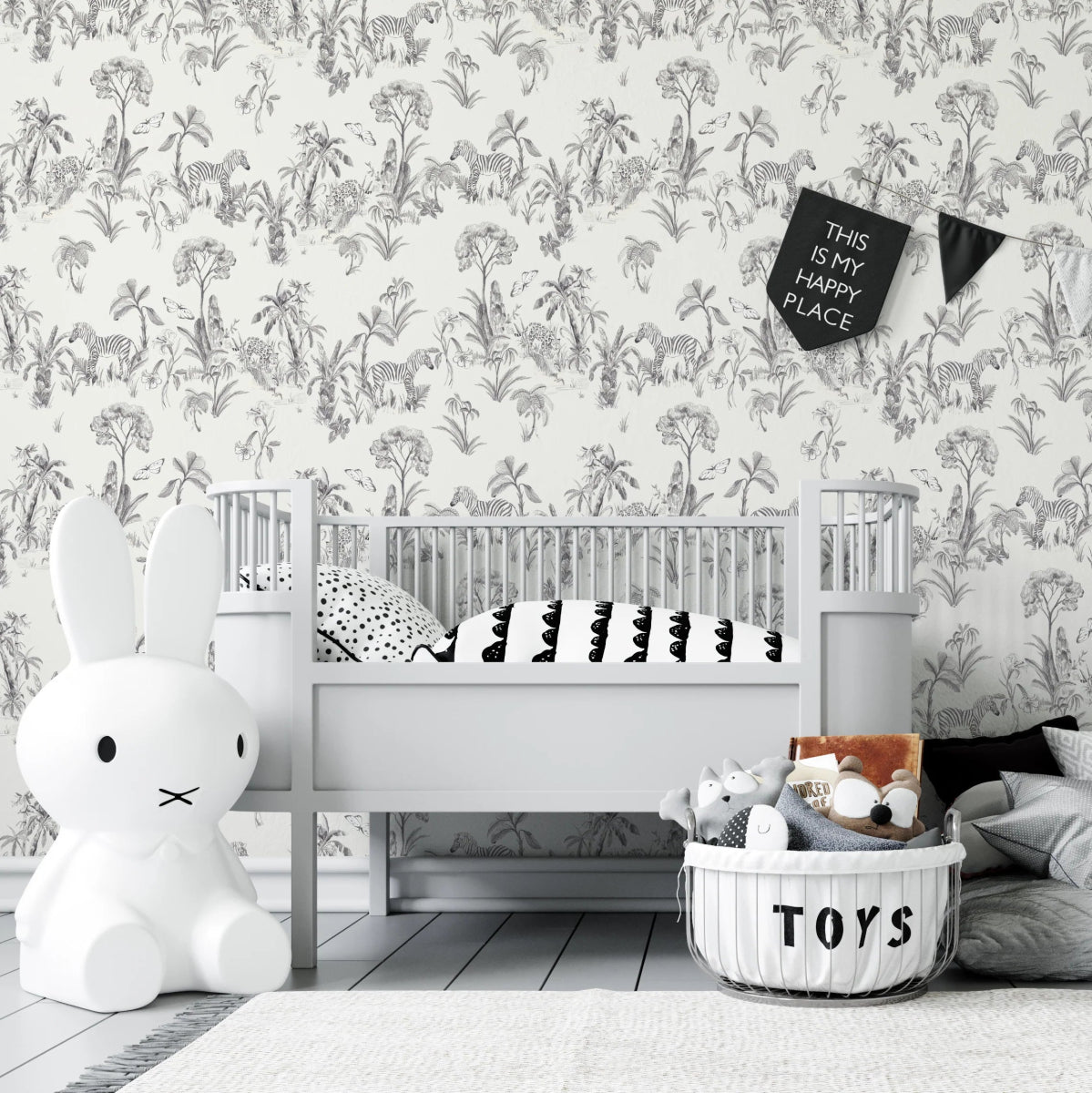 MUNKS & ME-Papier Peint Chambre Enfant à Motif Répété - Zèbre Africain Sauvage