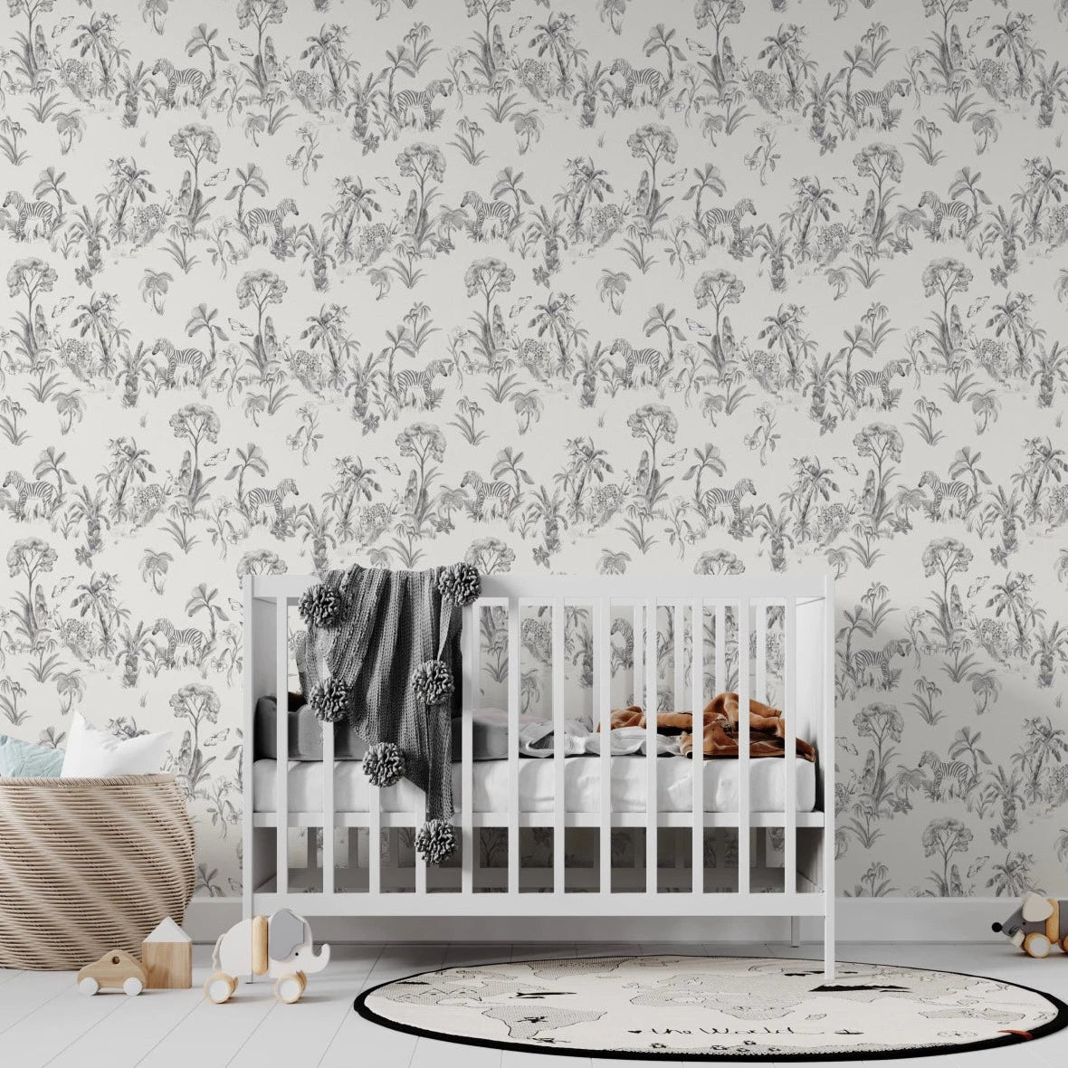 MUNKS & ME-Papier Peint Chambre Enfant à Motif Répété - Zèbre Africain Sauvage
