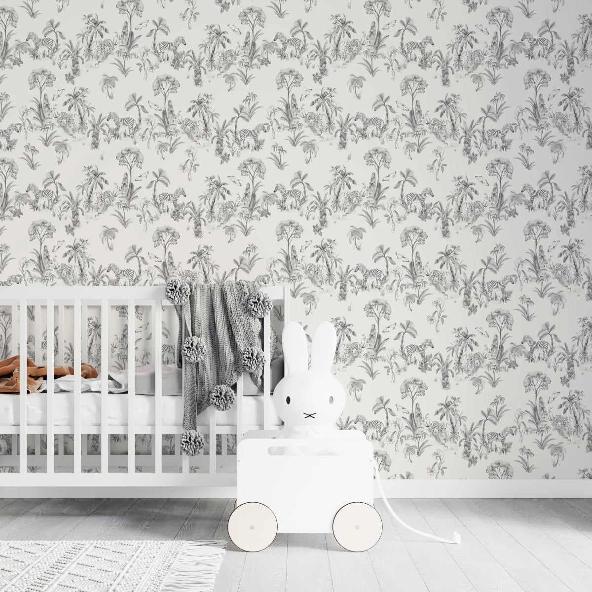 MUNKS & ME-Papier Peint Chambre Enfant à Motif Répété - Zèbre Africain Sauvage