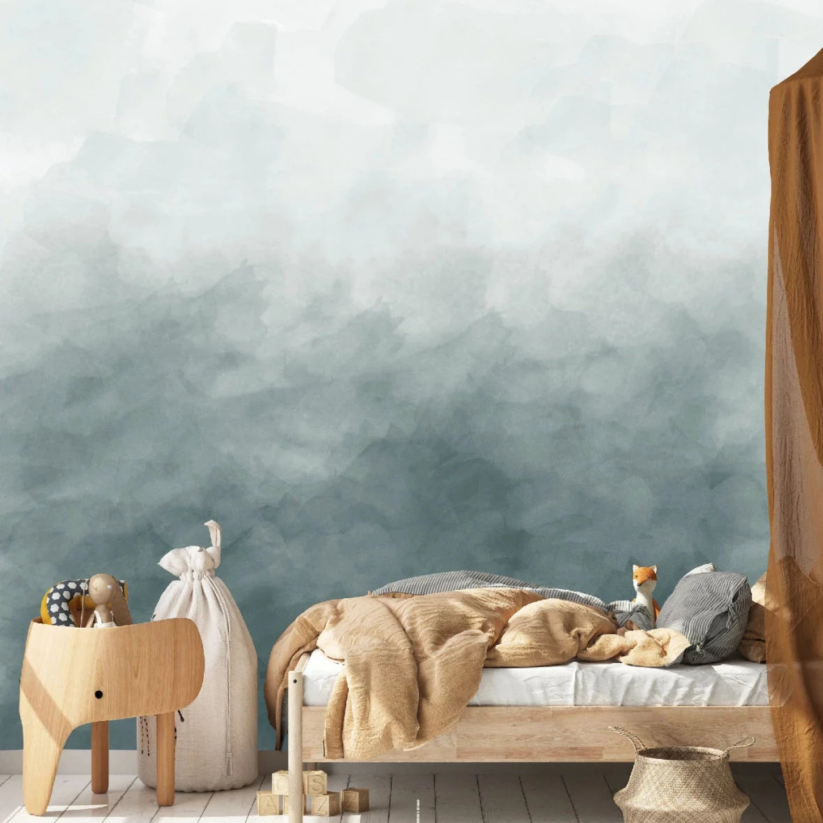 MUNKS & ME-Papier Peint Chambre Enfant Aquarelle - Vert