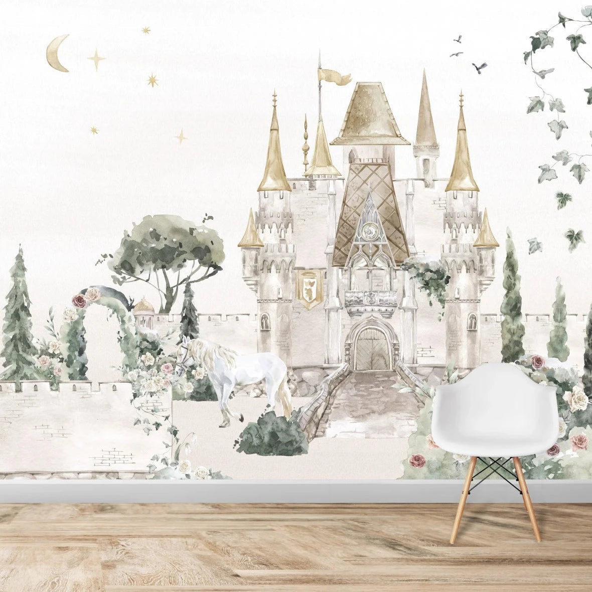 MUNKS & ME-Papier Peint Chambre Enfant Château De Princesse