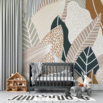 MUNKS & ME-Papier Peint Chambre Enfant Feuilles Abstraites Paxton
