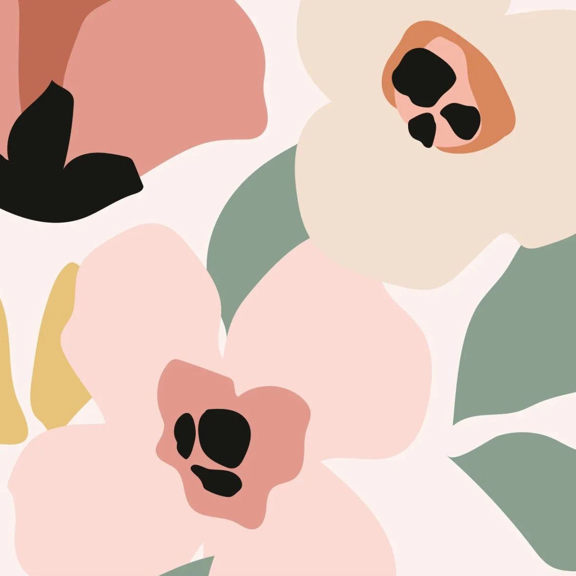 MUNKS & ME-Papier Peint Chambre Enfant Floral De Sienne - Lumineux
