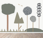 MUNKS & ME-Papier Peint Chambre Enfant Forêt De Bubblegum - Bleu