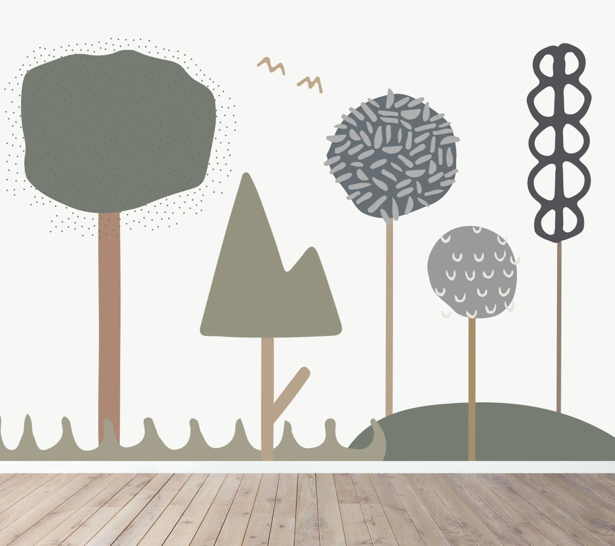 MUNKS & ME-Papier Peint Chambre Enfant Forêt De Bubblegum - Bleu