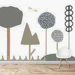 MUNKS & ME-Papier Peint Chambre Enfant Forêt De Bubblegum - Bleu
