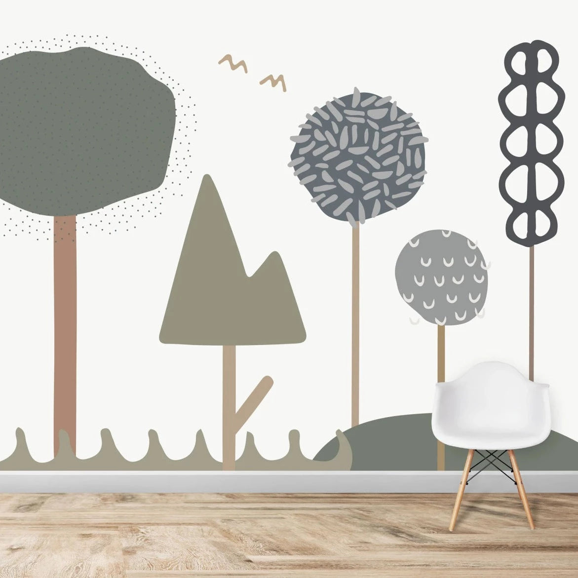 MUNKS & ME-Papier Peint Chambre Enfant Forêt De Bubblegum - Bleu
