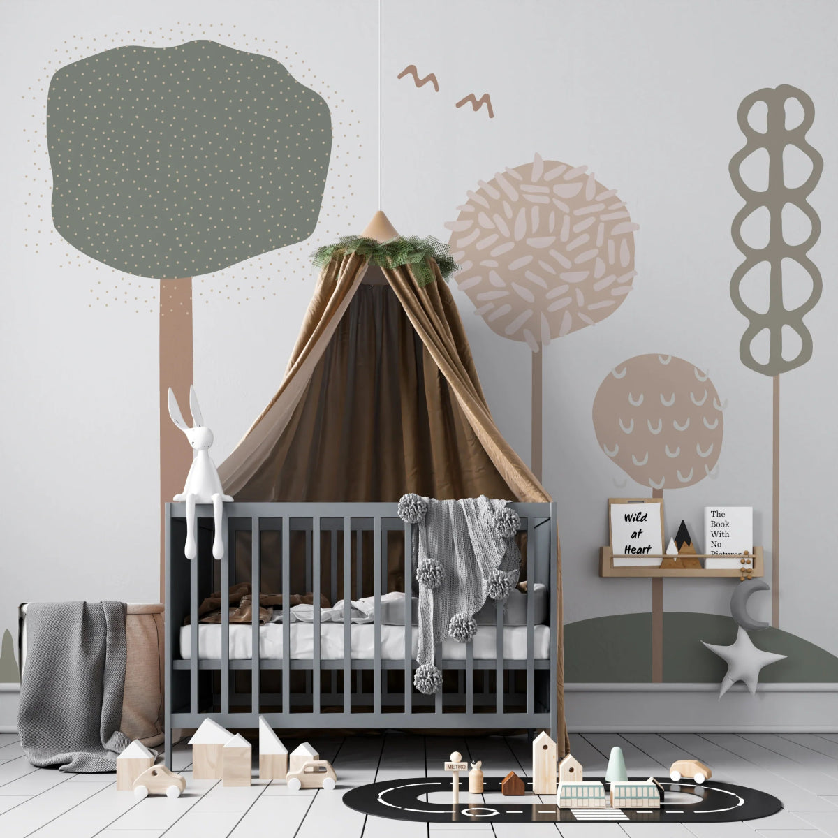 MUNKS & ME-Papier Peint Chambre Enfant Forêt De Bubblegum - Rose