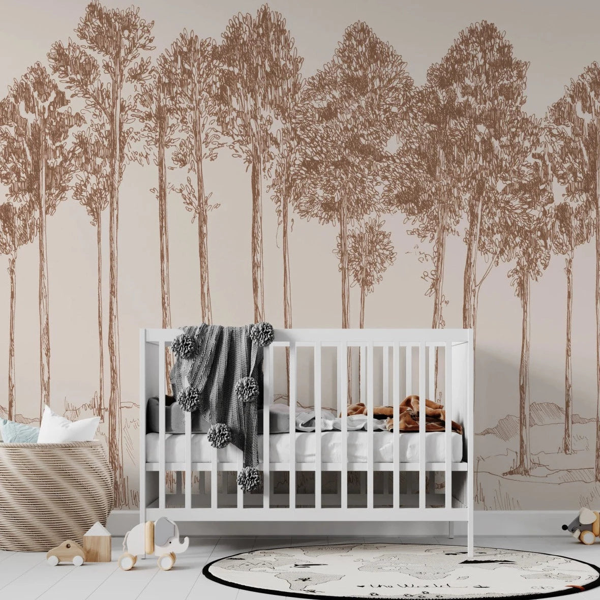 MUNKS & ME-Papier Peint Chambre Enfant Forêt - Rouiller