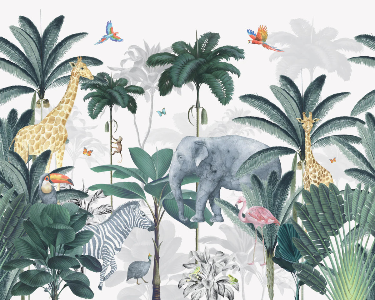 MUNKS & ME-Papier Peint Chambre Enfant Jungle - Bleu
