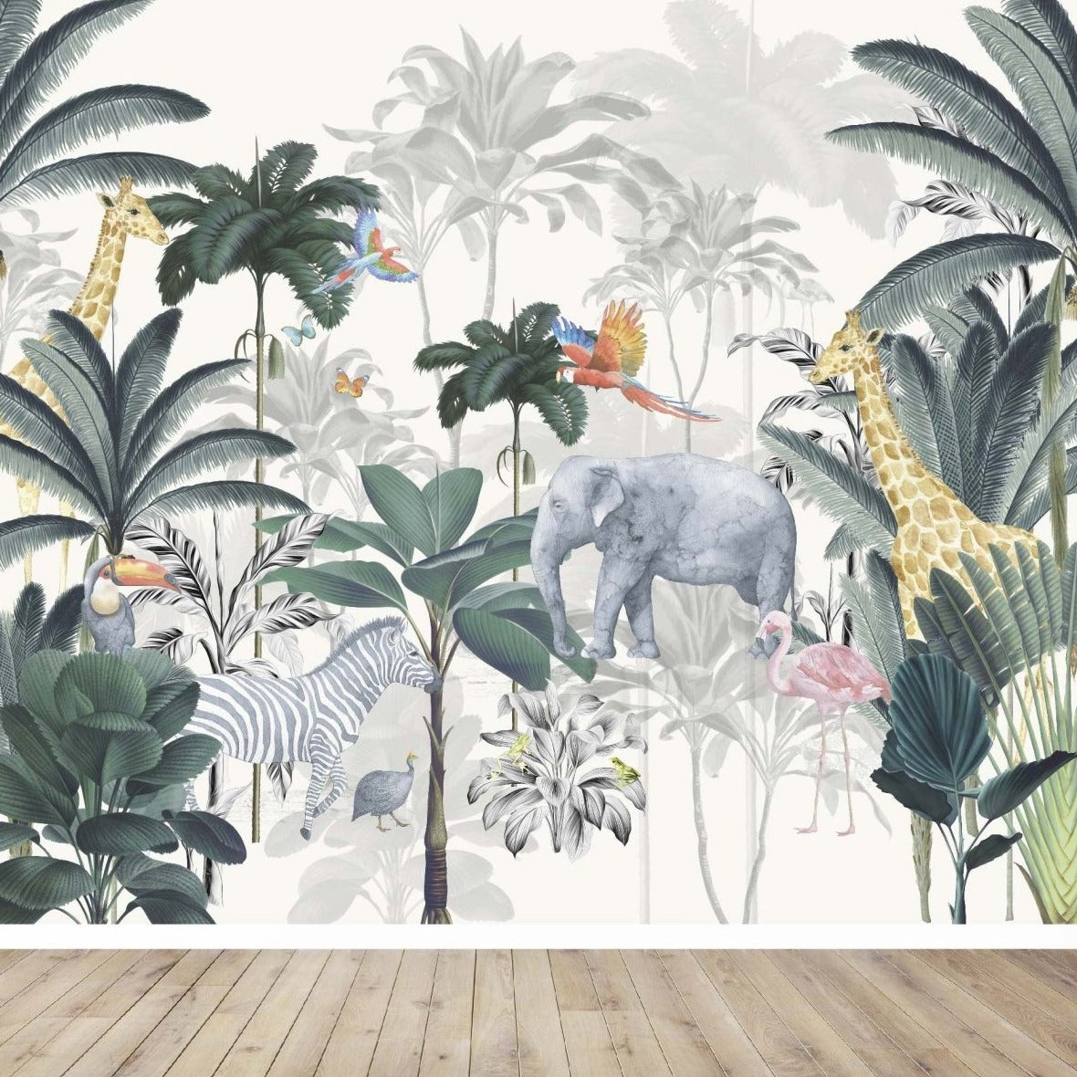 MUNKS & ME-Papier Peint Chambre Enfant Jungle - Bleu