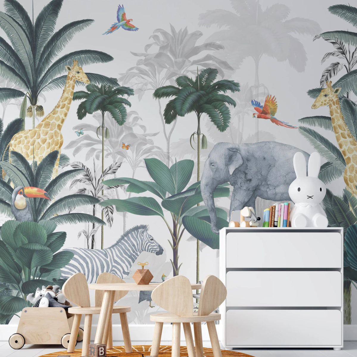 MUNKS & ME-Papier Peint Chambre Enfant Jungle - Bleu