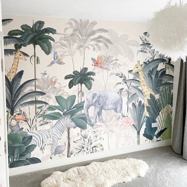 MUNKS & ME-Papier Peint Chambre Enfant Jungle - Bleu