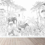 MUNKS & ME-Papier Peint Chambre Enfant Jungle - Monochromes