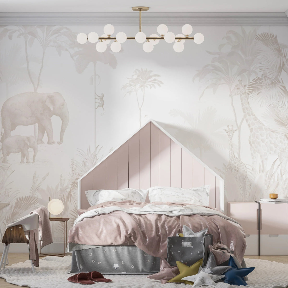 MUNKS & ME-Papier Peint Chambre Enfant Jungle - Neutre