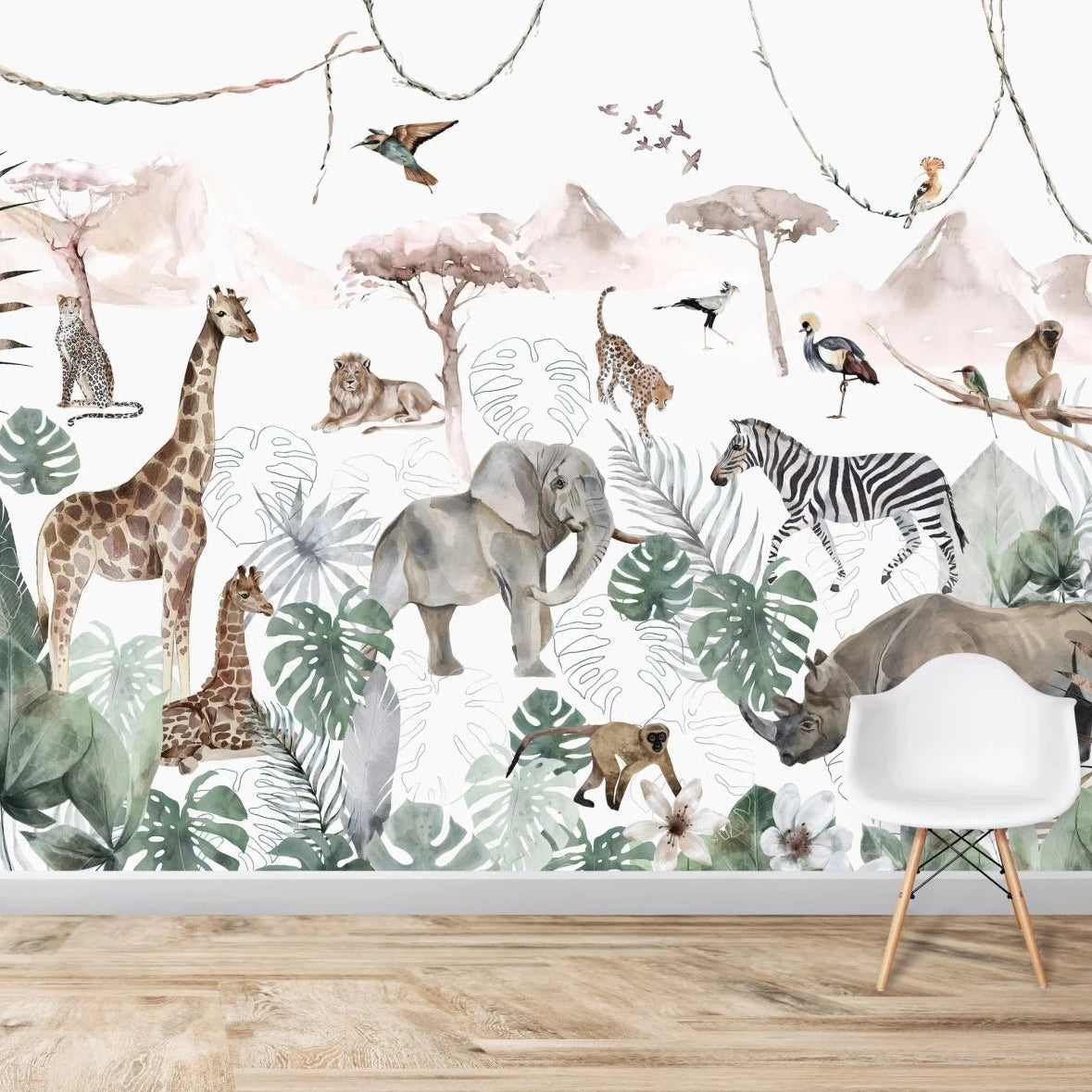 MUNKS & ME-Papier Peint Chambre Enfant Jungle Paradisiaque