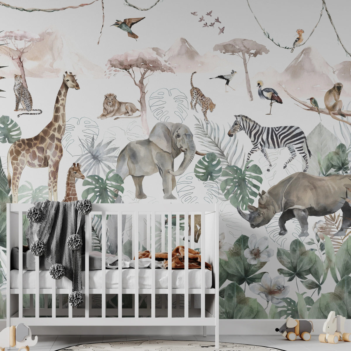 MUNKS & ME-Papier Peint Chambre Enfant Jungle Paradisiaque