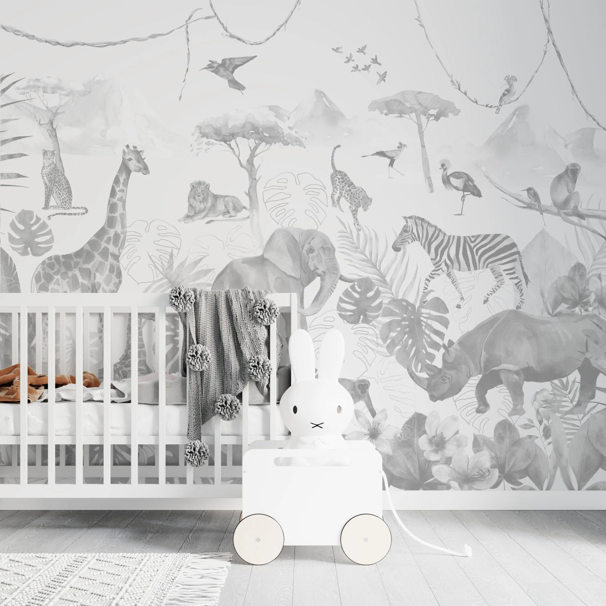 MUNKS & ME-Papier Peint Chambre Enfant Jungle Paradisiaque - Monochromes