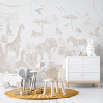 MUNKS & ME-Papier Peint Chambre Enfant Jungle Paradisiaque - Neutre
