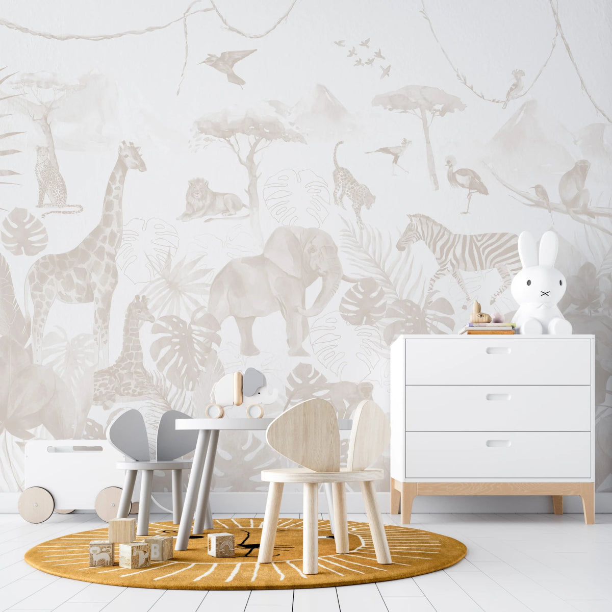 MUNKS & ME-Papier Peint Chambre Enfant Jungle Paradisiaque - Neutre