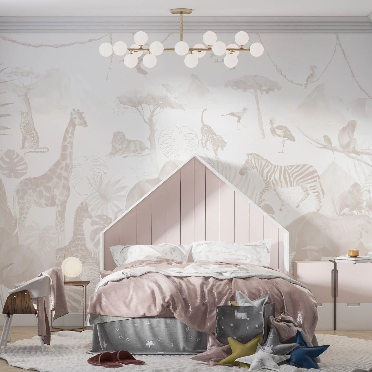 MUNKS & ME-Papier Peint Chambre Enfant Jungle Paradisiaque - Neutre
