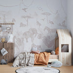 MUNKS & ME-Papier Peint Chambre Enfant Jungle Paradisiaque - Rose