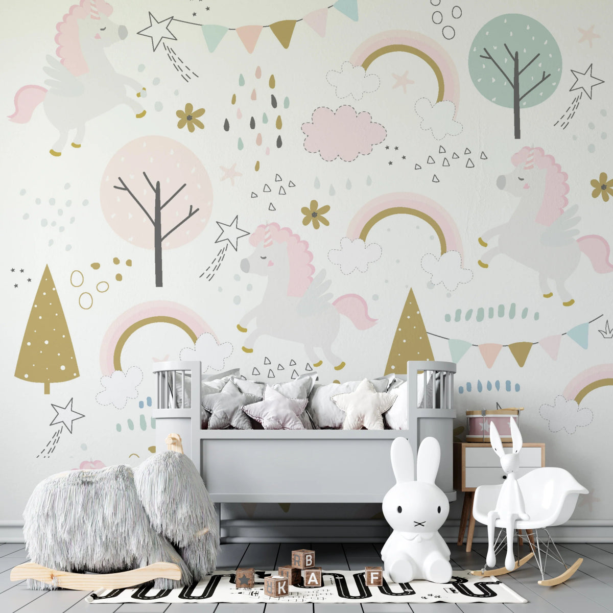 MUNKS & ME-Papier Peint Chambre Enfant Licorne