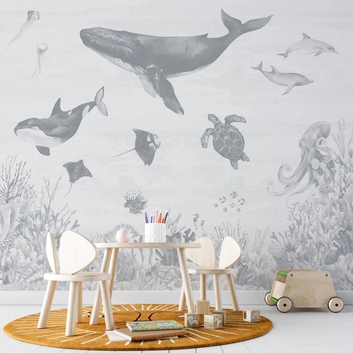 MUNKS & ME-Papier Peint Chambre Enfant Magie De L'océan - Bleu