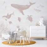 MUNKS & ME-Papier Peint Chambre Enfant Magie De L'océan - Rose