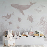 MUNKS & ME-Papier Peint Chambre Enfant Magie De L'océan - Rose
