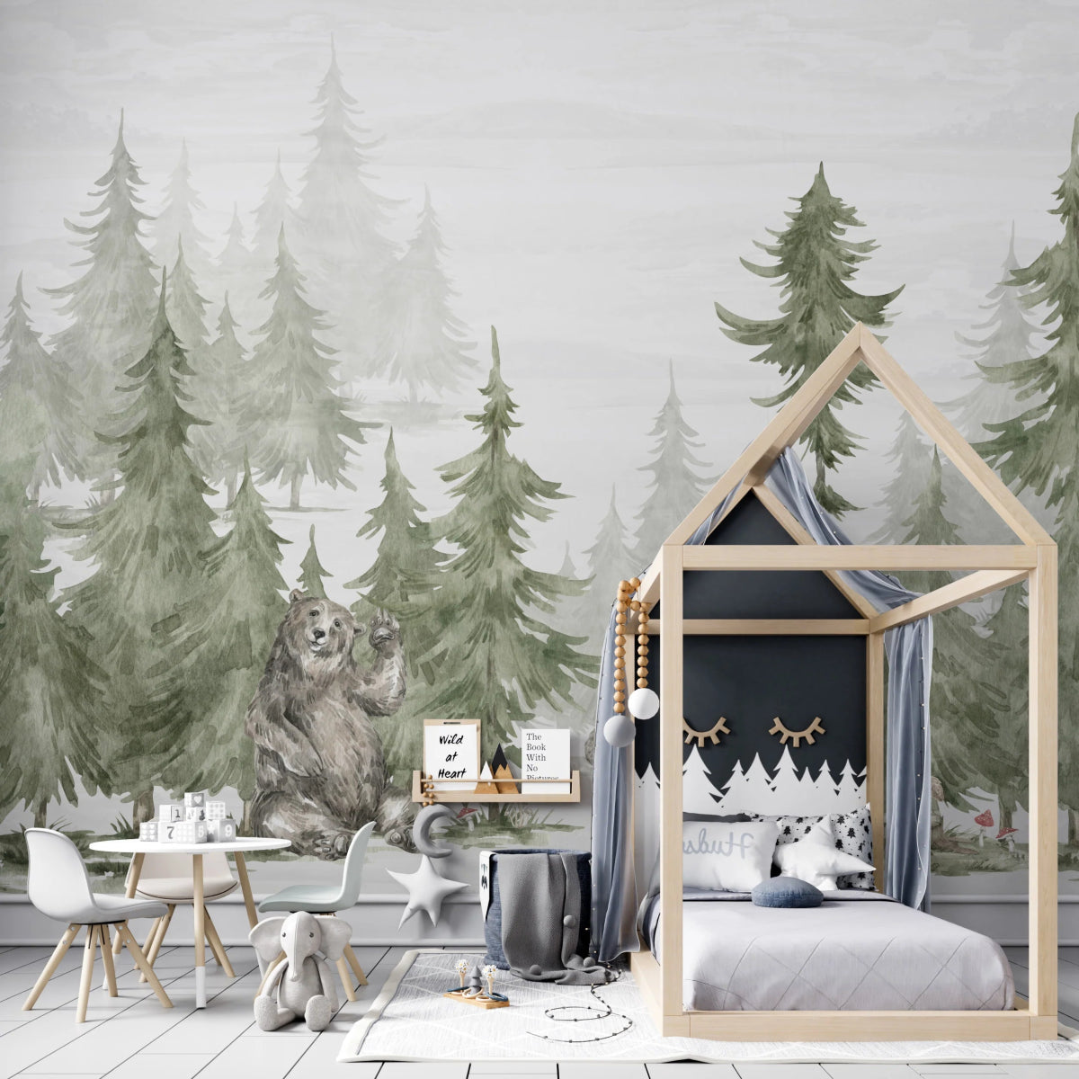 MUNKS & ME-Papier Peint Chambre Enfant Ours Des Bois