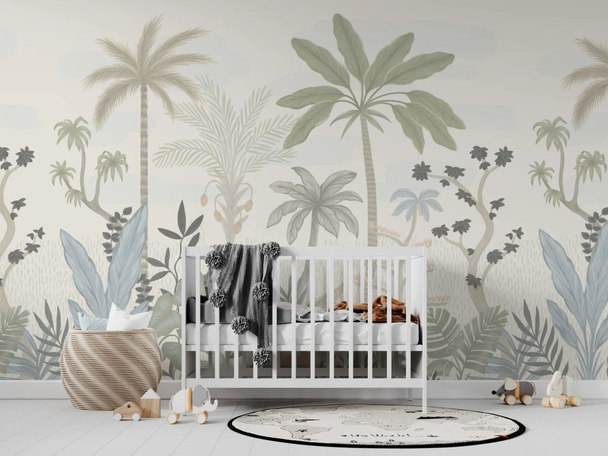 MUNKS & ME-Papier Peint Chambre Enfant Palmier Merveille Naturelle