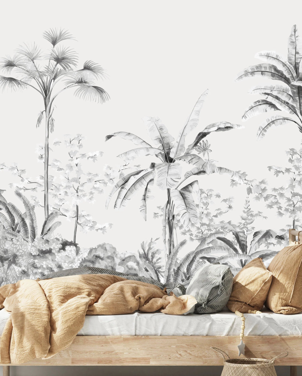 MUNKS & ME-Papier Peint Chambre Enfant Palmier Tropical De L'île