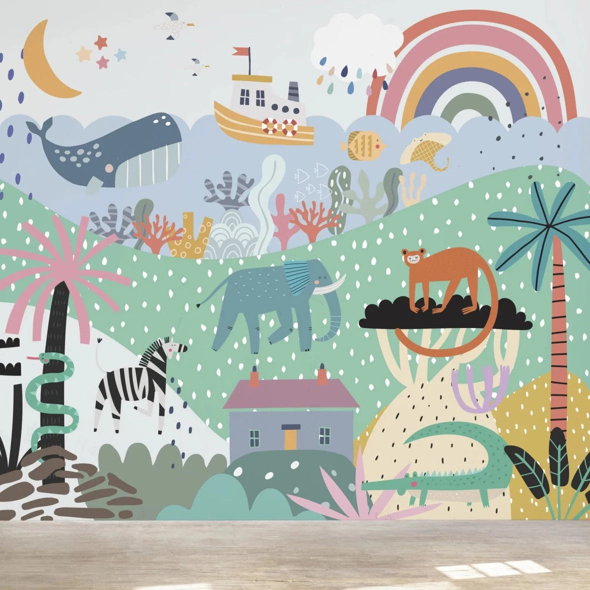 MUNKS & ME-Papier Peint Chambre Enfant Pays Des Merveilles